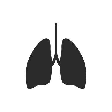 Akciğer ikonu. Vektör illüstrasyonu beyaz arkaplanda izole edilmiştir.