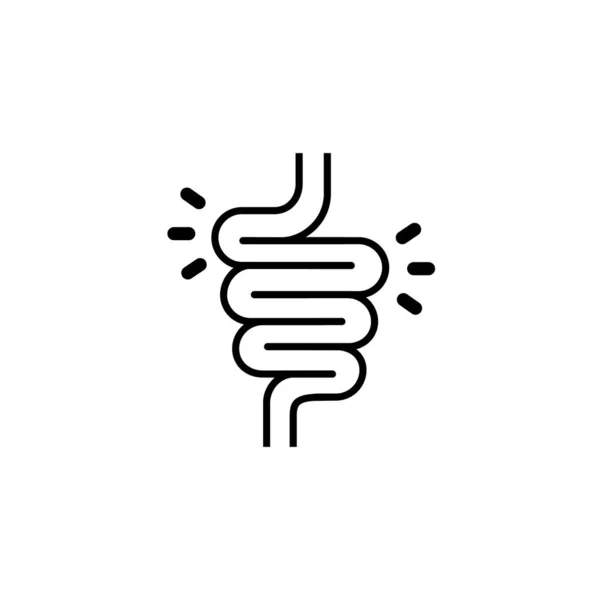 Icône Tractus Intestinal Isolée Sur Fond Blanc — Image vectorielle