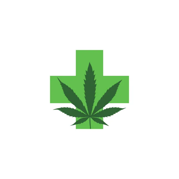 Logo Cannabis Médical Isolé Sur Fond Blanc Illustration Vectorielle — Image vectorielle