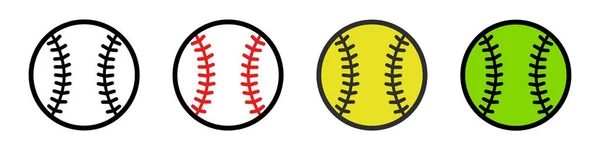 Icône balle de baseball. Logo. Illustration vectorielle isolée sur fond blanc — Image vectorielle