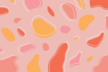 Soyut minimalist sanat. Dekoratif arkaplan, lekeler, vektör illüstrasyonu