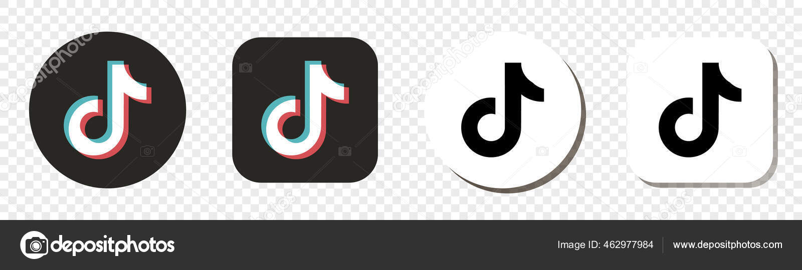 Tik Tok Icons Set Button Social Networks Tik Tok Logo Stock Vector