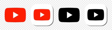 YouTube simgesi beyaz arkaplanda izole edildi. Sosyal Ağ Vektörü illüstrasyonu