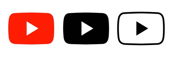 YouTube simgesi beyaz arkaplanda izole edildi. Sosyal Ağ Vektörü illüstrasyonu