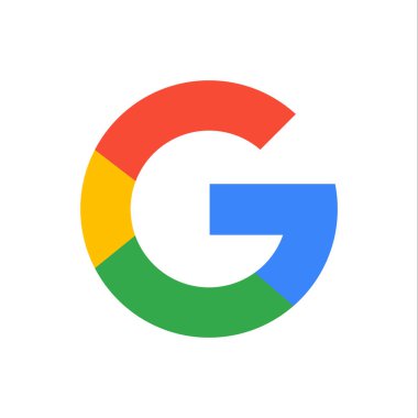 Google logo vektör çizimi beyaz arkaplanda izole edildi.
