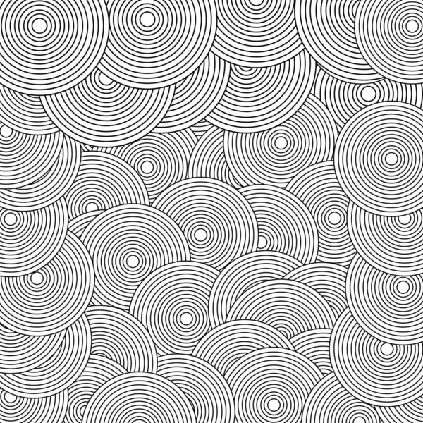 Fond Géométrique Abstrait Avec Des Motifs Circulaires Art Linéaire Illustration — Image vectorielle