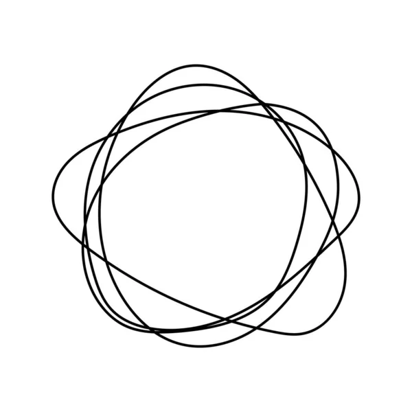 Кругла Рука Намальована Каракулі Рамки Ізольовані Білому Тлі — стоковий вектор
