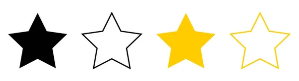 Stars Sammlung icon.Yellow und Black Set von Sternen, isoliert auf weißem Hintergrund. Star Vector Collection.Vector Illustration — Stockvektor