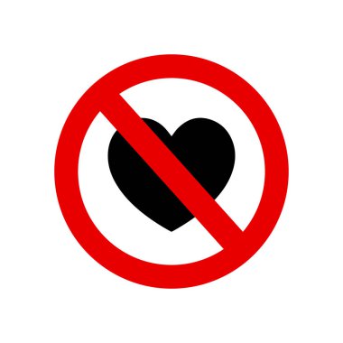 Aşkı durdur. Beyaz arkaplanda izole edilmiş aşk simgesi yok