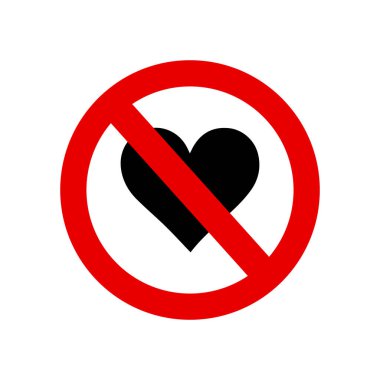 Aşkı durdur. Beyaz arkaplanda izole edilmiş aşk simgesi yok