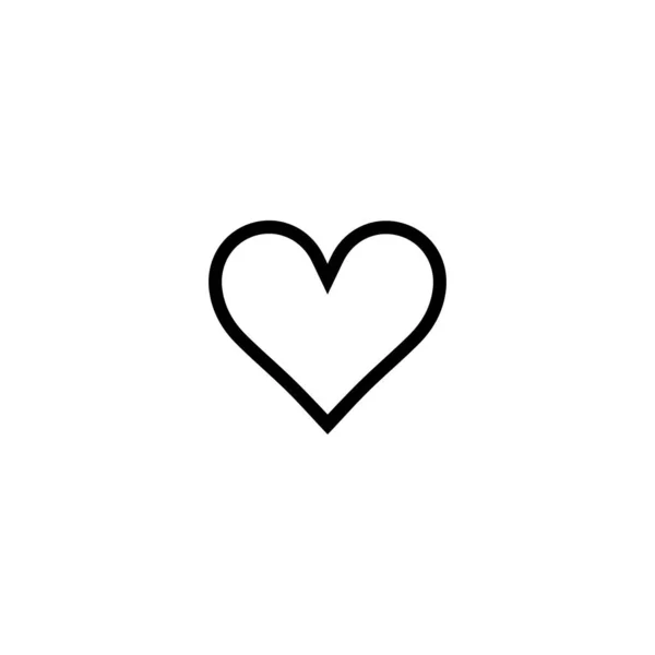 ハートアイコンを。ハートコンター。白い背景に隔離された愛のロゴ — ストックベクタ