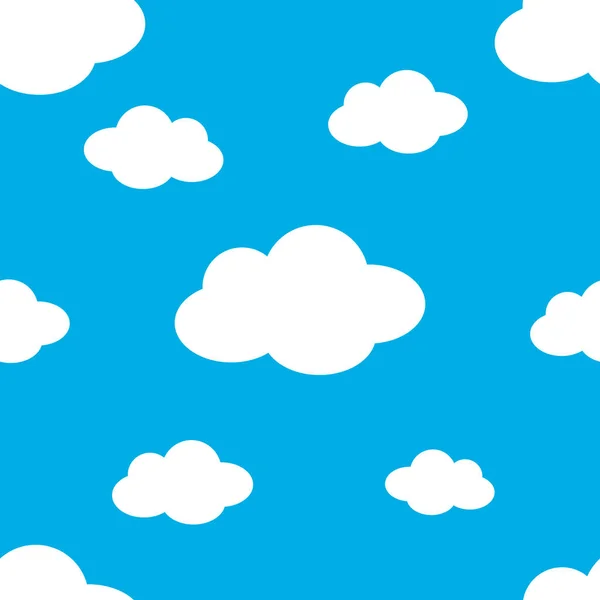 Nahtloses Muster mit Cartoon-Wolken — Stockvektor
