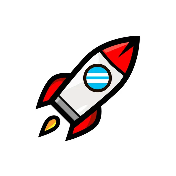 Icono de cohete, signo de vector de contorno aislado sobre fondo blanco. Ilustración del logotipo — Vector de stock