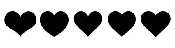 Mettre coeur noir sur le fond blanc — Image vectorielle