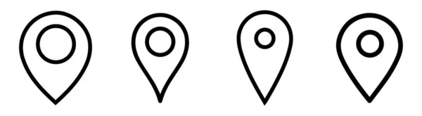 Conjunto de ícones de localização. Marcadores de mapa modernos.Ilustração vetorial sobre fundo branco. — Vetor de Stock