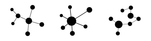 Ícones de moléculas isoladas sobre fundo branco. Ilustração vetorial — Vetor de Stock