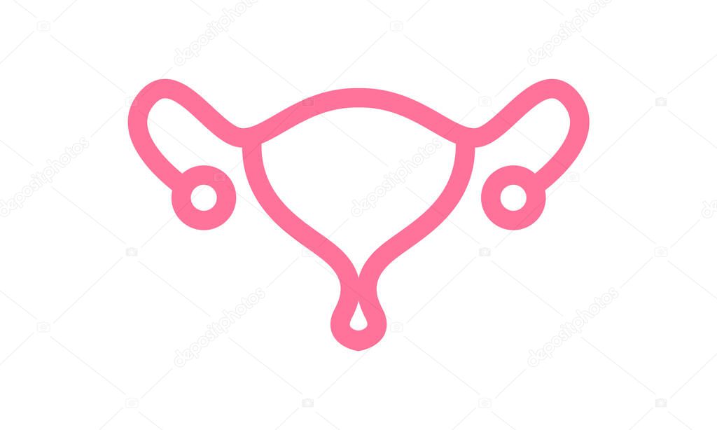 Gynecology flat icon. The female uterus. Genitals