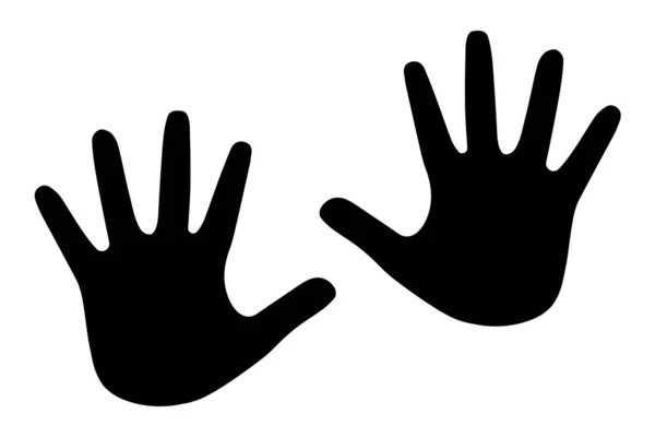 Ręczna Ikona Sylwetka Ludzkiej Ręki Ilustracja Wektora Białym Tle — Wektor stockowy