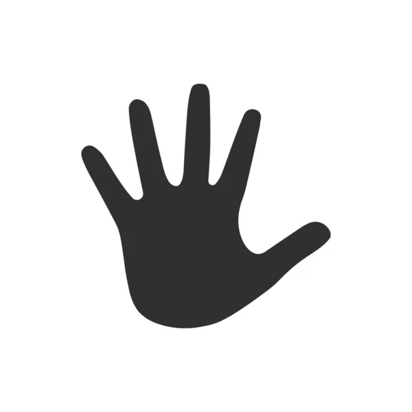 Handpictogram Silhouet Van Een Menselijke Hand Vector Illustratie Witte Achtergrond — Stockvector