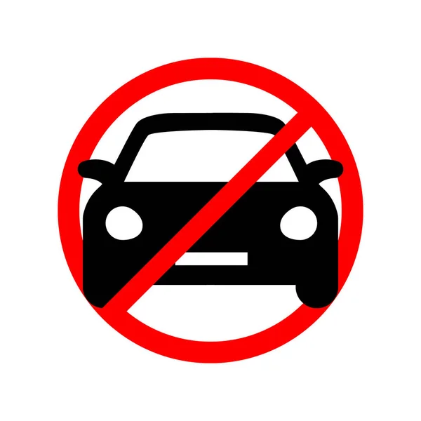 車の禁止表示 白い背景に駐車禁止標識 ベクターイラスト — ストックベクタ