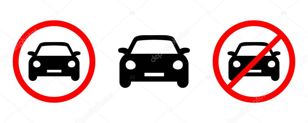 car prohibition sign. parking prohibition sign on a white background. Vector illustration.