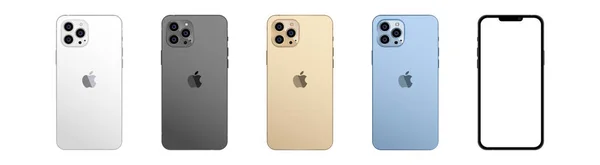 Vinnytsia, Ukrayna - 22 Eylül 2021 gerçekçi model iPhone 13 profesyonel, beyaz ekranlı akıllı telefon modeli