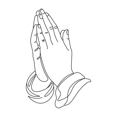Dua için Bir Hat Aralıksız Yükselen Eller Çizimi. İslam Geleneksel Dua Hareketi Çizgisi Sanatı. Düzenlenebilir Vuruş
