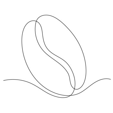 Kahve çekirdeği ikonu. Kahve taneleri sürekli çiziliyor. Vektör illüstrasyonu beyaza izole edildi. Düzenlenebilir satır