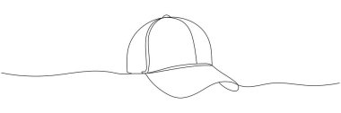 Devamlı beyzbol şapkası çizimi. Bir beyzbol şapkası çizimi. Vektör çizimi. Düzenlenebilir satır