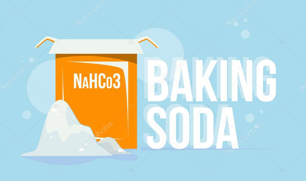 Baking soda illustration Flat style Natural cleaning