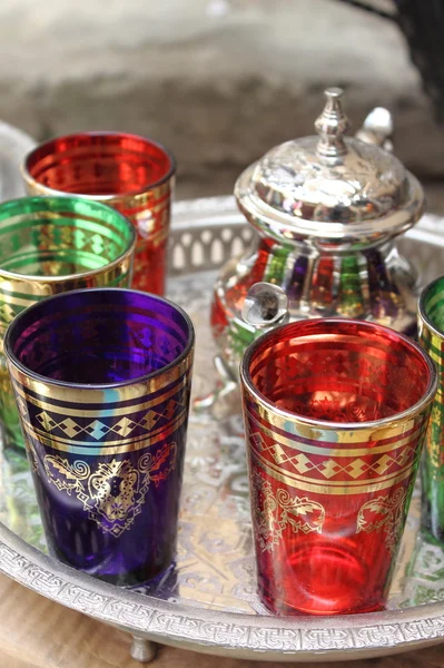 Closeup of Moroccan Tea cups — Stock Photo, Image