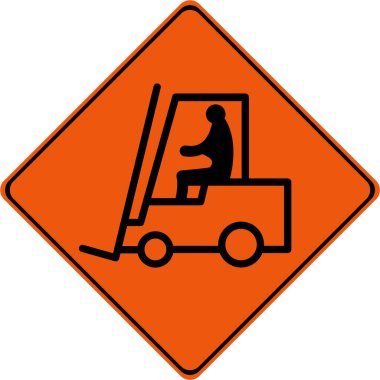 Forklift sembollü uyarı işareti