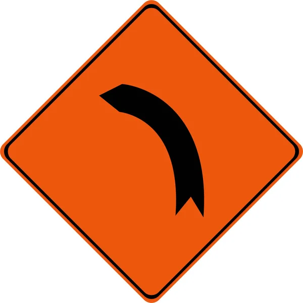 Segnale Avvertimento Con Simbolo Curva Sinistra — Foto Stock