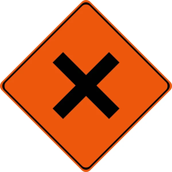 Segnale Avvertimento Con Simbolo Intersezione — Foto Stock