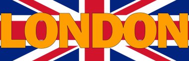 Orange London metin İngiltere bayrağı üzerinden yazılmış