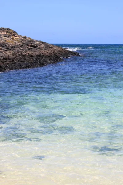 Laguna Spiaggia Cotillo Fuerteventura Isole Canarie Spagna — Foto Stock