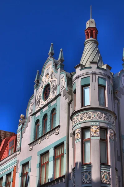 Gevel Van Een Art Deco Gebouw Het Centrum Van Tallinn — Stockfoto