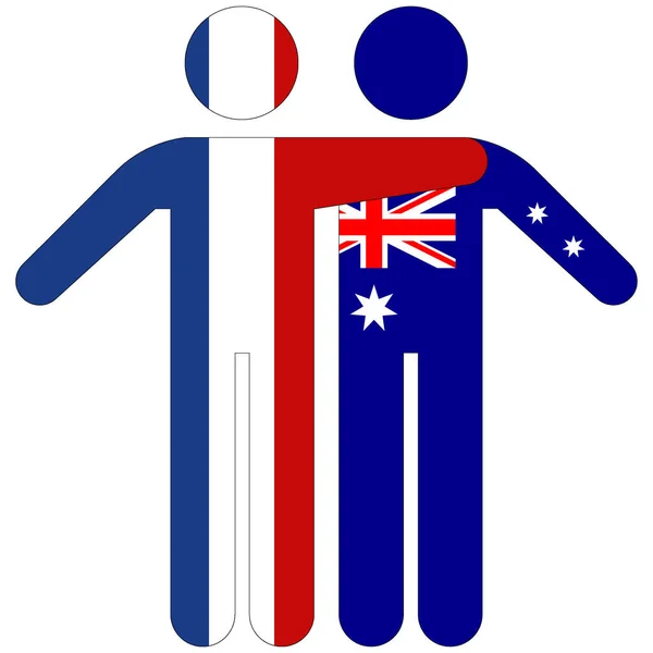Prancis Konsep Persahabatan Australia Pada Latar Belakang Putih — Stok Foto
