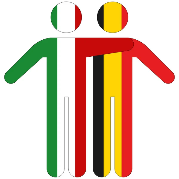 Italia Belgia Conceptul Prietenie Fundal Alb — Fotografie, imagine de stoc