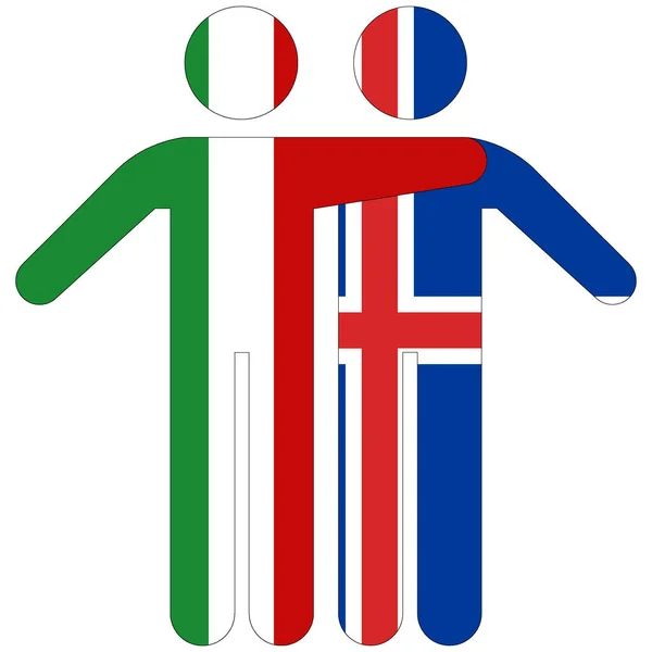 Olaszország Izland Barátság Koncepció Fehér Alapon — Stock Fotó