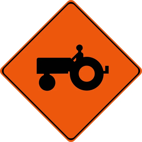 Warning Sign Farm Tractor Symbol — Stock Photo, Image