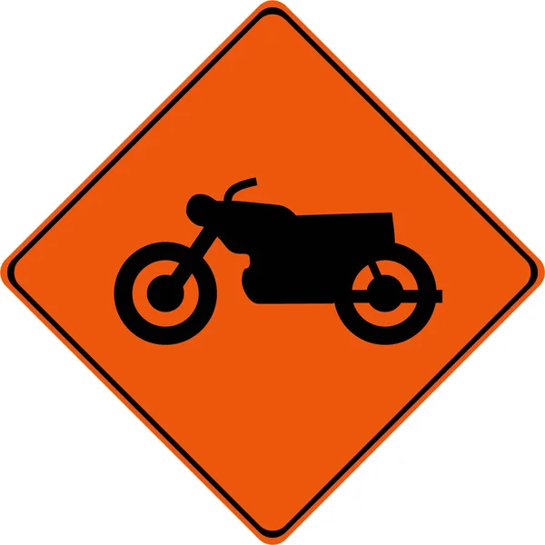 Figyelmeztető Jelzés Motorkerékpár Szimbólummal — Stock Fotó