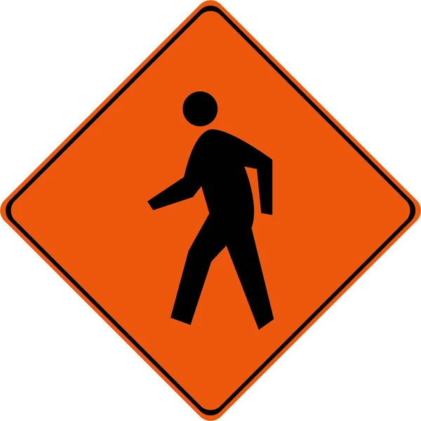 Warning Sign Pedestrian Symbol — Stock Photo, Image