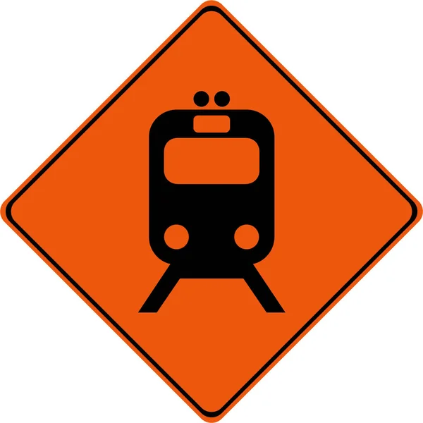 Waarschuwingsbord Met Treinsymbool — Stockfoto