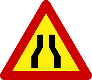 Dar yol sembollü uyarı işareti
