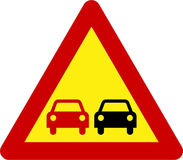 Warning Sign Overtaking Symbol — Stock Photo, Image
