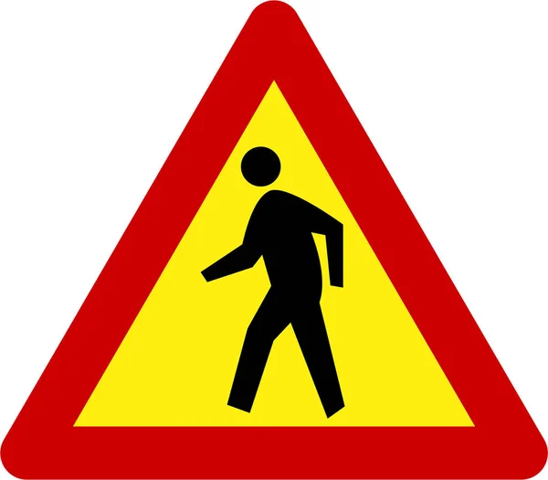 Warning Sign Pedestrian Symbol — Stock Photo, Image