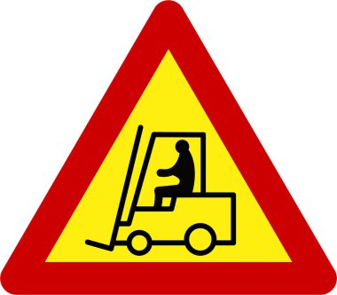 Forklift sembollü uyarı işareti