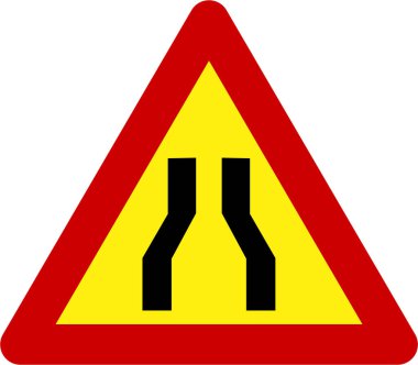 Dar yol sembollü uyarı işareti