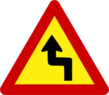 Tehlikeli eğri sembollü uyarı işareti